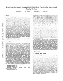 Deep Learning-based Lightweight RGB Object Tracking for Augmented Reality Devices