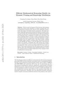 Efficient Mathematical Reasoning Models via Dynamic Pruning and Knowledge Distillation