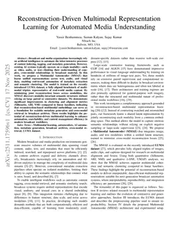 Reconstruction-Driven Multimodal Representation Learning for Automated Media Understanding