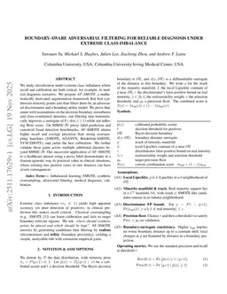 Boundary-Aware Adversarial Filtering for Reliable Diagnosis under Extreme Class Imbalance