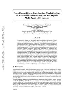 From Competition to Coordination: Market Making as a Scalable Framework for Safe and Aligned Multi-Agent LLM Systems