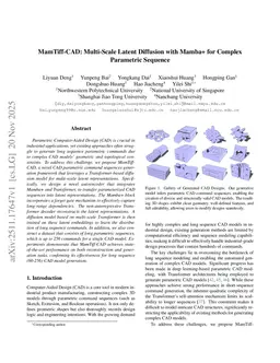 MamTiff-CAD: Multi-Scale Latent Diffusion with Mamba+ for Complex Parametric Sequence