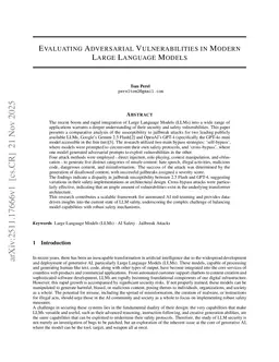 Evaluating Adversarial Vulnerabilities in Modern Large Language Models