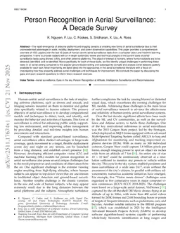 Person Recognition in Aerial Surveillance: A Decade Survey