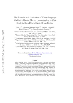 The Potential and Limitations of Vision-Language Models for Human Motion Understanding: A Case Study in Data-Driven Stroke Rehabilitation