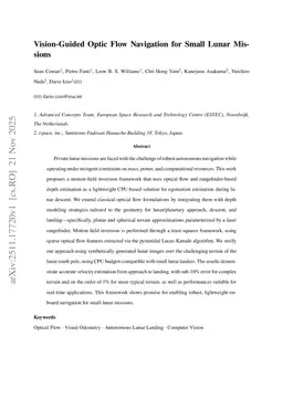 Vision-Guided Optic Flow Navigation for Small Lunar Missions
