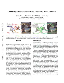SPIDER: Spatial Image CorresponDence Estimator for Robust Calibration