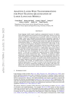 Adaptive Layer-Wise Transformations for Post-Training Quantization of Large Language Models