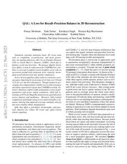 QAL: A Loss for Recall Precision Balance in 3D Reconstruction