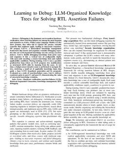 Learning to Debug: LLM-Organized Knowledge Trees for Solving RTL Assertion Failures