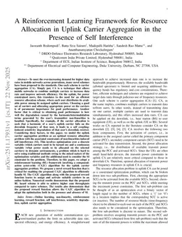 A Reinforcement Learning Framework for Resource Allocation in Uplink Carrier Aggregation in the Presence of Self Interference