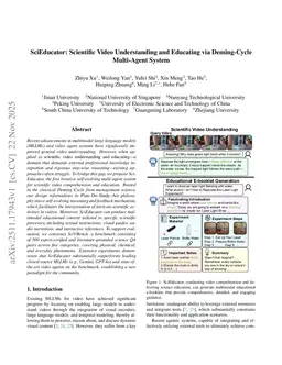 SciEducator: Scientific Video Understanding and Educating via Deming-Cycle Multi-Agent System