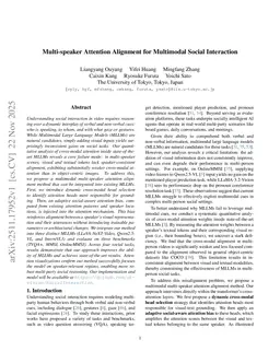 Multi-speaker Attention Alignment for Multimodal Social Interaction