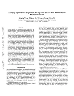 Escaping Optimization Stagnation: Taking Steps Beyond Task Arithmetic via Difference Vectors