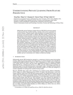 Understanding Private Learning From Feature Perspective