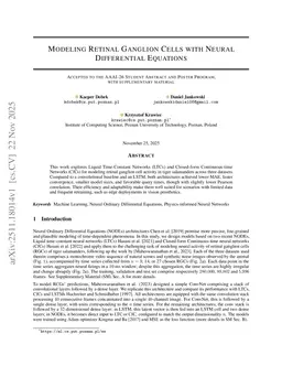 Modeling Retinal Ganglion Cells with Neural Differential Equations