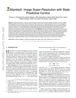 MambaX: Image Super-Resolution with State Predictive Control