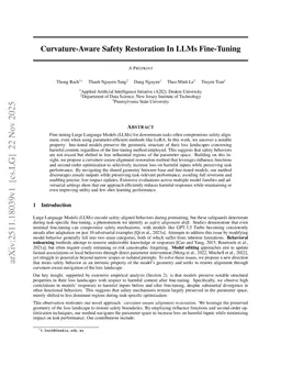 Curvature-Aware Safety Restoration In LLMs Fine-Tuning