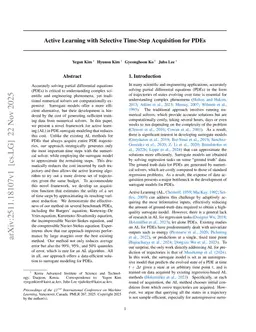 Active Learning with Selective Time-Step Acquisition for PDEs
