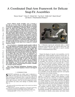 A Coordinated Dual-Arm Framework for Delicate Snap-Fit Assemblies