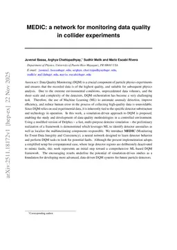 MEDIC: a network for monitoring data quality in collider experiments