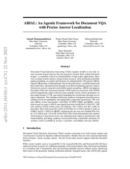 ARIAL: An Agentic Framework for Document VQA with Precise Answer Localization
