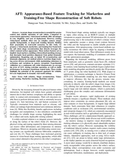 AFT: Appearance-Based Feature Tracking for Markerless and Training-Free Shape Reconstruction of Soft Robots
