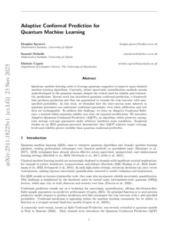 Adaptive Conformal Prediction for Quantum Machine Learning