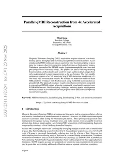 Parallel qMRI Reconstruction from 4x Accelerated Acquisitions