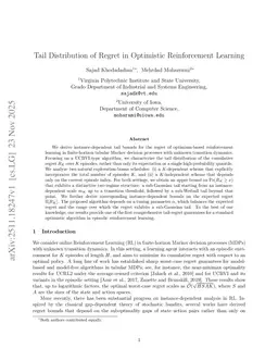 Tail Distribution of Regret in Optimistic Reinforcement Learning