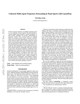 Coherent Multi-Agent Trajectory Forecasting in Team Sports with CausalTraj