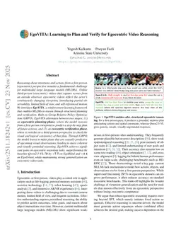 EgoVITA: Learning to Plan and Verify for Egocentric Video Reasoning