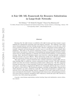 A Fair OR-ML Framework for Resource Substitution in Large-Scale Networks