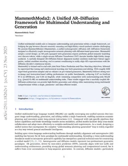 MammothModa2: A Unified AR-Diffusion Framework for Multimodal Understanding and Generation