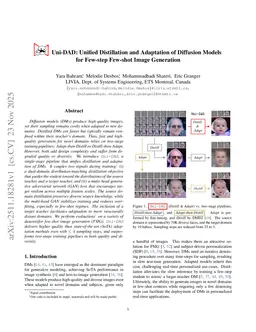 Uni-DAD: Unified Distillation and Adaptation of Diffusion Models for Few-step Few-shot Image Generation