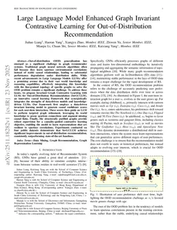 Large Language Model Enhanced Graph Invariant Contrastive Learning for Out-of-Distribution Recommendation
