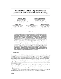 MultiDiffNet: A Multi-Objective Diffusion Framework for Generalizable Brain Decoding