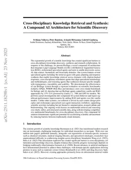 Cross-Disciplinary Knowledge Retrieval and Synthesis: A Compound AI Architecture for Scientific Discovery