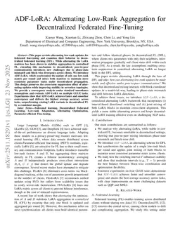 ADF-LoRA: Alternating Low-Rank Aggregation for Decentralized Federated Fine-Tuning