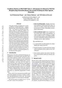 Gradient Masters at BLP-2025 Task 1: Advancing Low-Resource NLP for Bengali using Ensemble-Based Adversarial Training for Hate Speech Detection