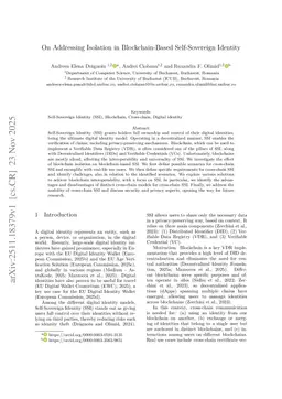 On Addressing Isolation in Blockchain-Based Self-Sovereign Identity