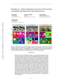 SegSplat: Feed-forward Gaussian Splatting and Open-Set Semantic Segmentation
