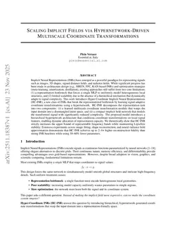 Scaling Implicit Fields via Hypernetwork-Driven Multiscale Coordinate Transformations