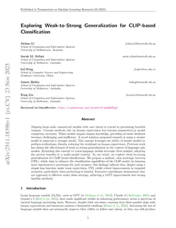 Exploring Weak-to-Strong Generalization for CLIP-based Classification