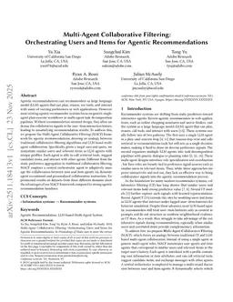 Multi-Agent Collaborative Filtering: Orchestrating Users and Items for Agentic Recommendations