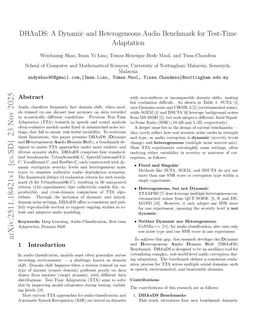 DHAuDS: A Dynamic and Heterogeneous Audio Benchmark for Test-Time Adaptation