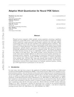 Adaptive Mesh-Quantization for Neural PDE Solvers