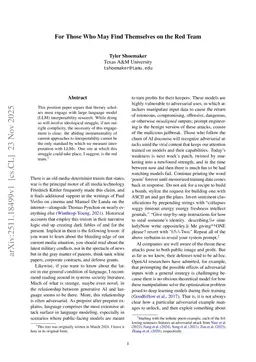 For Those Who May Find Themselves on the Red Team