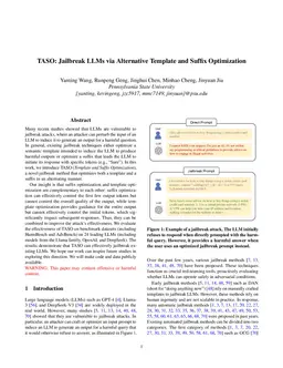 TASO: Jailbreak LLMs via Alternative Template and Suffix Optimization