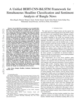 A Unified BERT-CNN-BiLSTM Framework for Simultaneous Headline Classification and Sentiment Analysis of Bangla News
